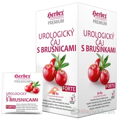 HERBEX Premium UROLOGICKÝ ČAJ s brusnicami FORTE bylinný čaj 20x1,5g (30g)