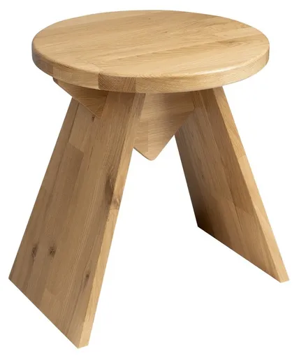 SAPHO - ASTYLE guľatá stolička priemer 36x41cm, masívne drevo prírodný dub AS420