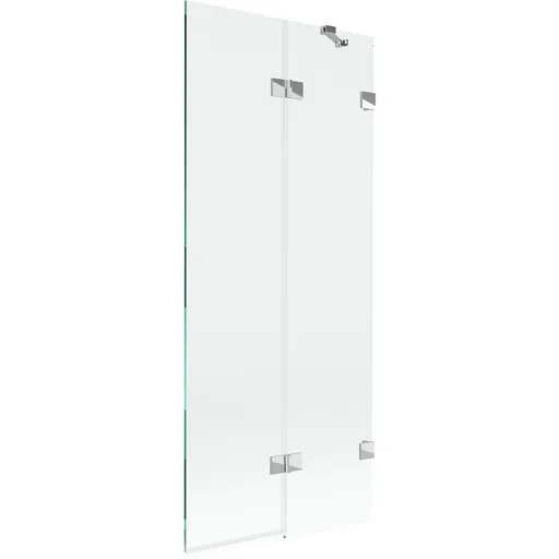 MEXEN/S - Lunar vaňová zástena 2-krídlová pravá 80 x 150, transparent, chróm 897-080-100-01-00-P