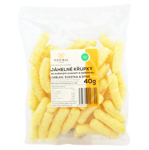 NATURAL JIHLAVA Chrumky pšeno jablko slivka a tekvica natural 40 g