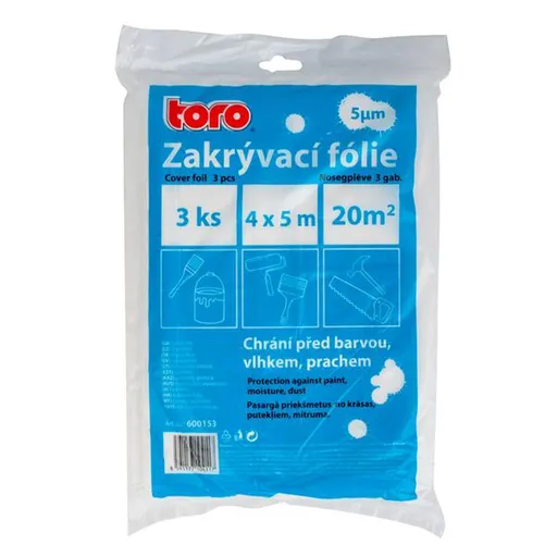 Zakrývacia fólia 3ks TORO HDPE 5MY 4x5m