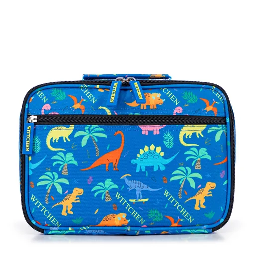 Detská obedová taška so vzorom dinosaura modrá 56-3K-007-LB