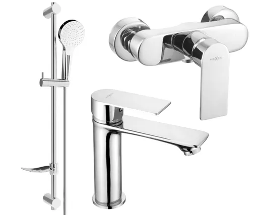 MEXEN/S - Royo DF05 Set umývadlové a sprchové batérie s príslušenstvom, chróm 72204DF05-00