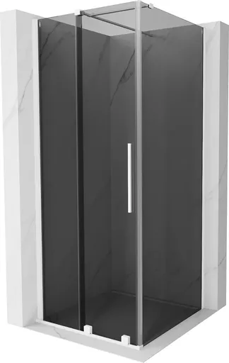 MEXEN/S - Velár sprchovací kút, posuvné dvere 90 x 90, grafit, biela 871-090-090-41-20