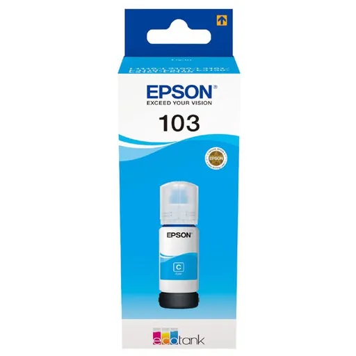 Epson originál ink C13T00S24A, 103, cyan, 65ml, Epson EcoTank L3151, L3150, L3111, L3110, azurová