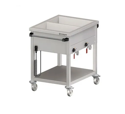 Ohrevný vozík s delenými vaňami – 2 GN