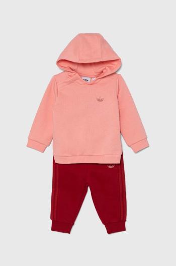 Detská tepláková súprava adidas Originals HOODIE SET ružová farba, IY9538