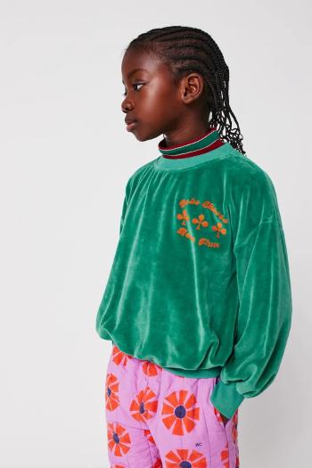 Detská mikina Bobo Choses Have Fun zelená farba, jednofarebná, 225AC040