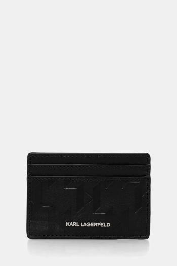 Kožené puzdro na karty Karl Lagerfeld K/IKON čierna farba, A1M32098
