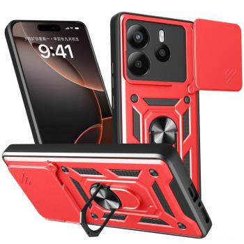 RING CAMERA Kryt s držiakom pre Xiaomi Redmi Note 14 5G červený