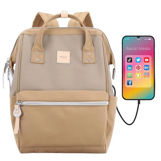 Športový camel ruksak s USB portom a priehradkou na notebook – Himawari