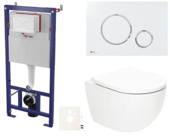 Závesný wc set SAT Fusion do ľahkých stien / predstenové vírové splachovanie SIKOSSTORFU70