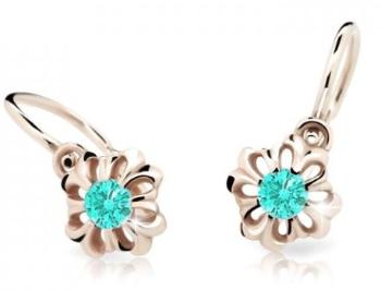 Cutie Jewellery Nežné detské náušnice z ružového zlata C2208-10-X-4 svetlo zelená