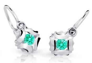 Cutie Jewellery Slušivé detské náušnice z bieleho zlata C2216-10-X-2 svetlo zelená