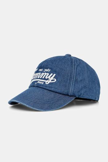 Džínsová šiltovka Tommy Jeans tmavomodrá farba, AM0AM13565