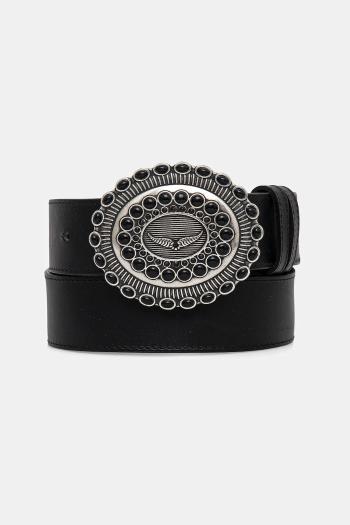 Kožený opasok ZADIG&VOLTAIRE dámske, čierna farba, LWBT00279