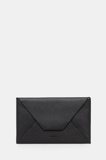 Kožená taška Calvin Klein čierna farba, LV04D1032G