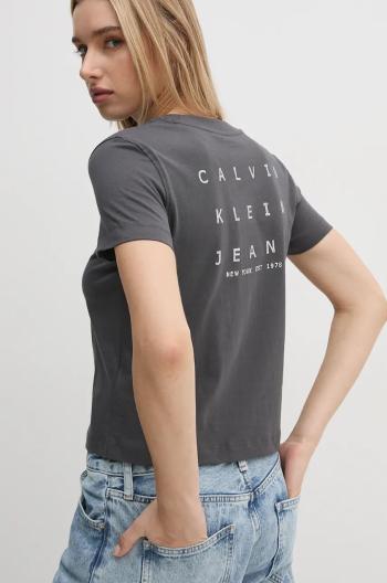 Tričko Calvin Klein Jeans dámske, šedá farba, J20J225391