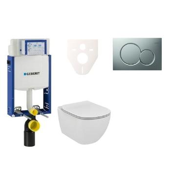 Cenovo zvýhodnený závesný WC set Geberit na zamurovanie + WC Ideal Standard Tesi 110.302.00.5NF3