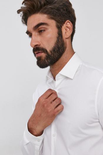 Košeľa Calvin Klein pánska, biela farba, slim, s klasickým golierom