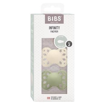BIBS Symetrické silikónové cumlíky Infinity, veľkosť 2,  Ivory / Sage 2 ks