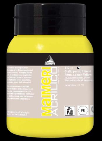 MAIMERI ACRILICO - Akrylové farby 112 - permanent yellow lemon, 0,5 L