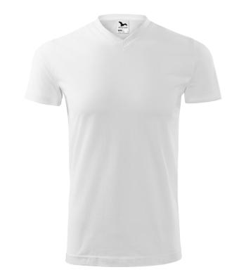 MALFINI Tričko Heavy V-neck - Biela | L