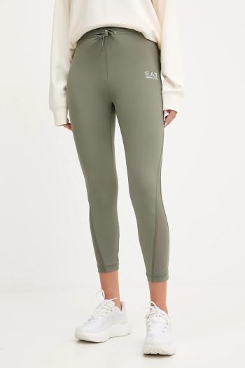 Legíny EA7 Emporio Armani zelená farba, jednofarebné, AF12625.7W000585