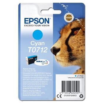 Epson originál ink C13T07124012, cyan, 5,5ml, Epson D78, DX4000, DX4050, DX5000, DX5050, DX6000, DX605, azurová