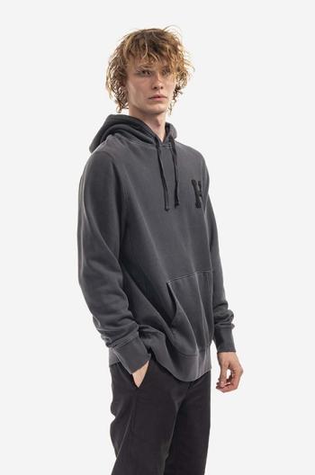 Mikina HUF Monotone P/O Fleece pánská, šedá barva, s kapucí, s aplikací