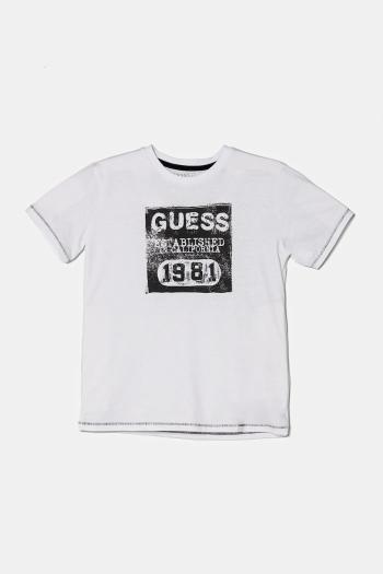 Detské bavlnené tričko Guess biela farba, L5RI22 K8HM4