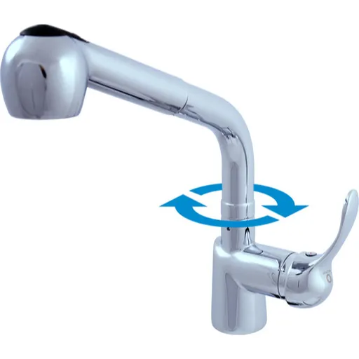 RAV SLEZÁK Labe drezová batéria s vyťahovacou spŕškou, 2 prúdy chróm L011.5