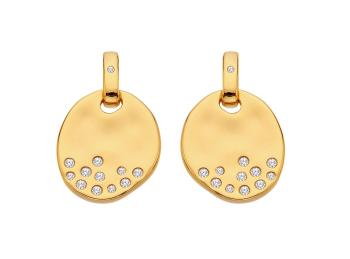 Hot Diamonds Pozlátené visiace náušnice s diamantmi a topazmi Jac Jossa Soul DE810