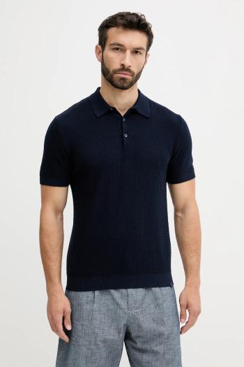 Bavlnené polo tričko United Colors of Benetton tmavomodrá farba, jednofarebné, 1198U301H