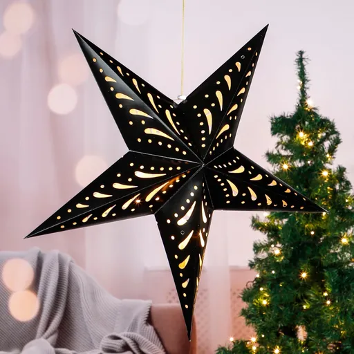 Haushalt international Papírová hvězda, černá