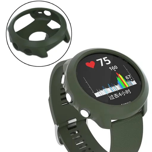 TPU HALF COVER Kryt pre Garmin Forerunner 645 tmavozelený