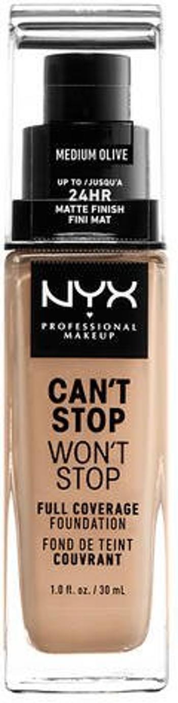 NYX PROFESSIONAL MAKEUP Can't Stop Won't Stop 24-hodinový vysoko krycí make-up - 09 Medium Olive 30 ml