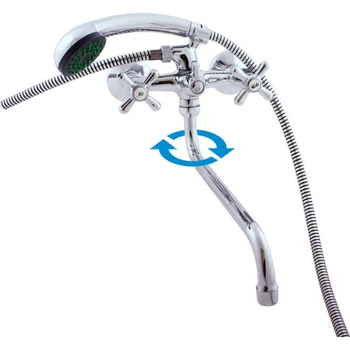 Vaňová batéria RAV Slezák MORAVA so sprchovacím setom 150 mm chróm MK153.5/1