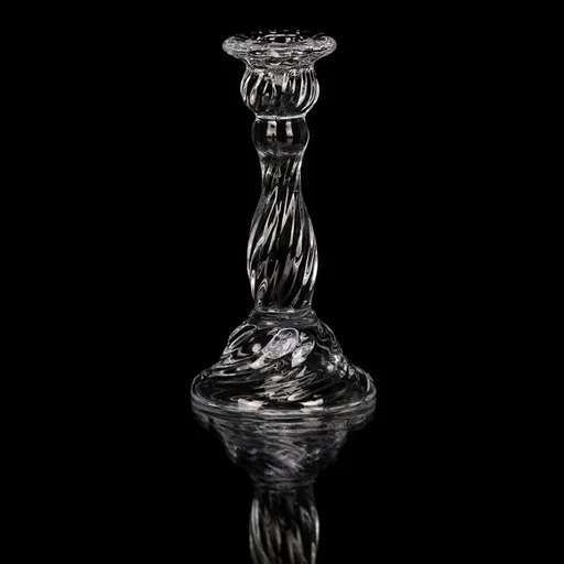 Svietnik sklenený 16 cm na kónickú sviečku, číra