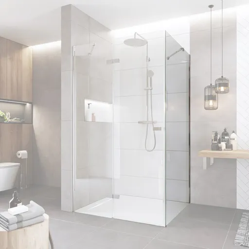 Mereo Fixné sklo, Novea, 76 x 200 cm, chróm ALU, sklo Číre, L/P prevedenie CK10103Z