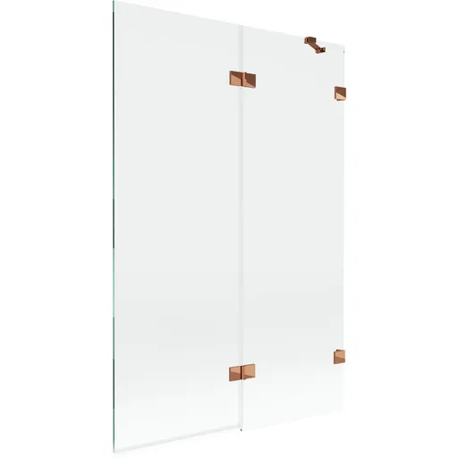 MEXEN/S - Lunar vaňová zástena 2-krídlová pravá 120 x 150, transparent, ružové zlato 897-120-100-60-00-P