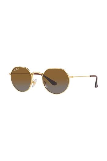 Detské slnečné okuliare Ray-Ban Junior Jack hnedá farba, 0RJ9565S-Polarized, 0RJ9565S