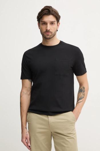 Bavlnené tričko United Colors of Benetton pánske, čierna farba, jednofarebné, 3BL0U10A8