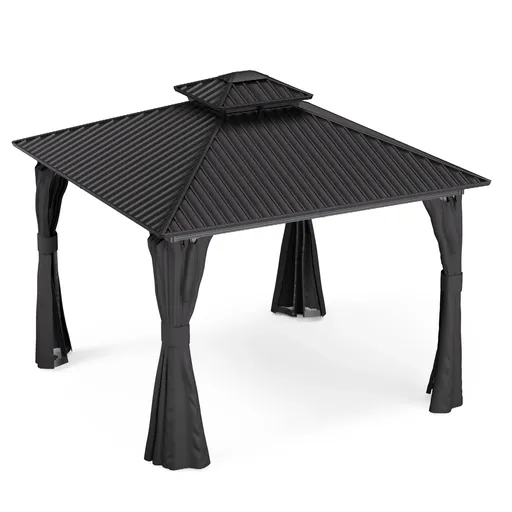 Blumfeldt ShadeFortress, altánok, 3 x 3 m, pozinkovaná oceľová strecha, chráni pred slnkom, dažďom a vetrom