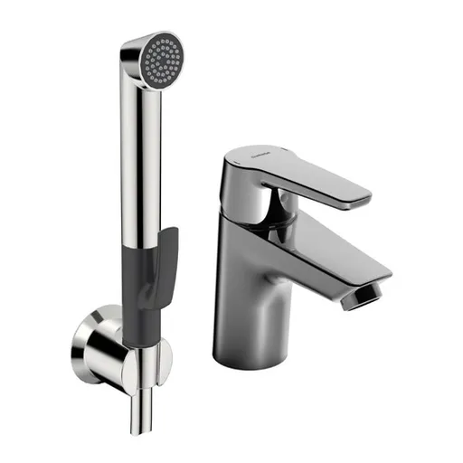 Hansa Hansaeco umývadlová batéria s bidetovú spŕškou chróm SIKOBHE232