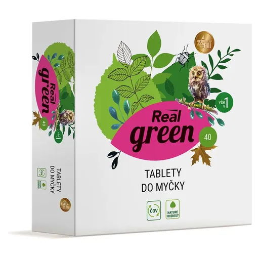 REAL GREEN CLEAN Tablety do umývačky 40 ks