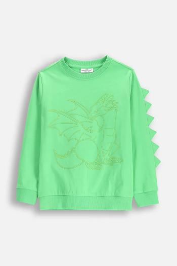 Bavlnená mikina Coccodrillo zelená farba, s potlačou, DRAGONS BOY KIDS