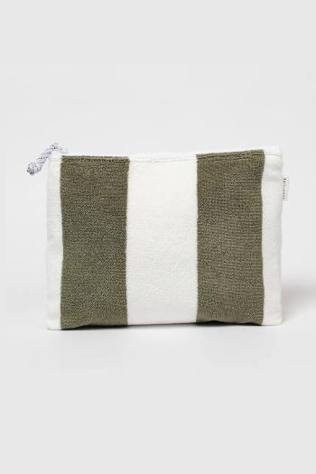Plážová kabelka SunnyLife Vacay Olive Stripe zelená farba