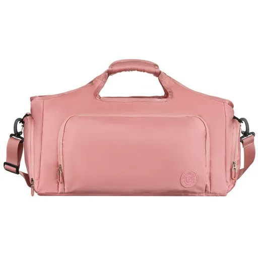 Ružová športová cestovná taška Peterson z polyesteru s oddelenou komorou na obuv a termo priehradkou