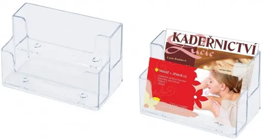 Stojanček plastový na vizitky 97x58x46mm NULKO